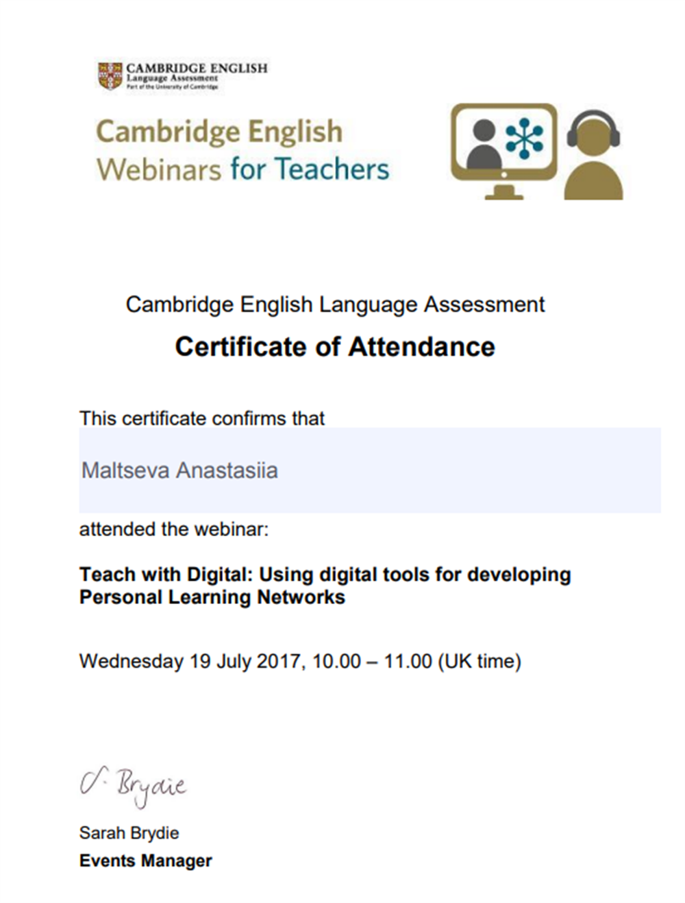 Cambridge ELA