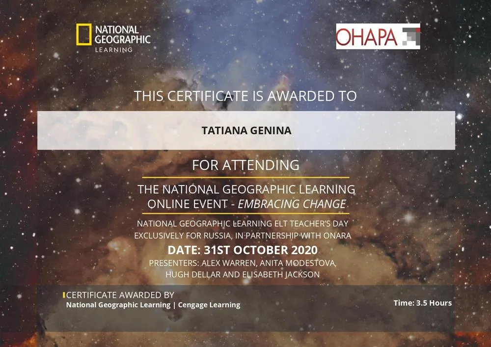 National Geographic: Learning Online Event - Embracing Changes