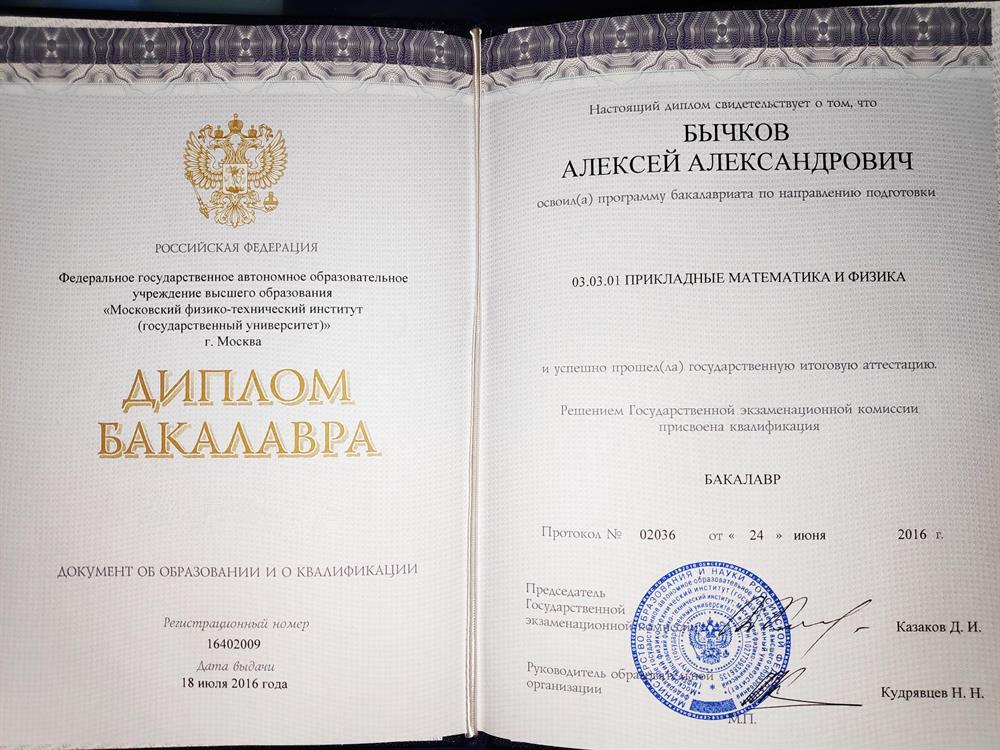 Диплом Бакалавра