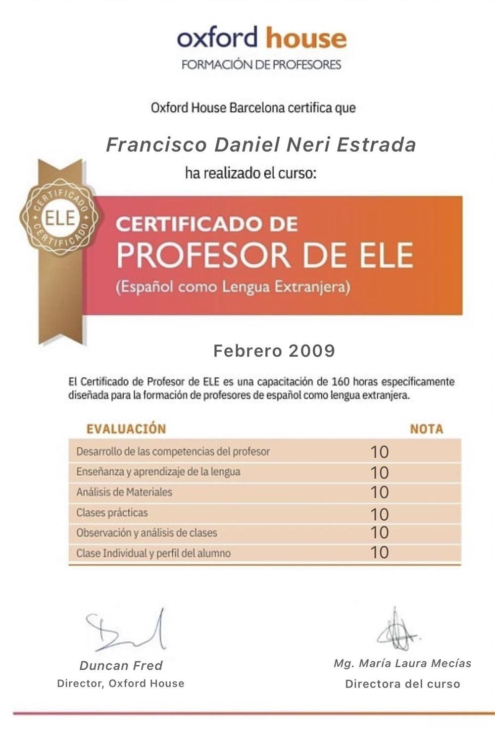 profesor certificado ele