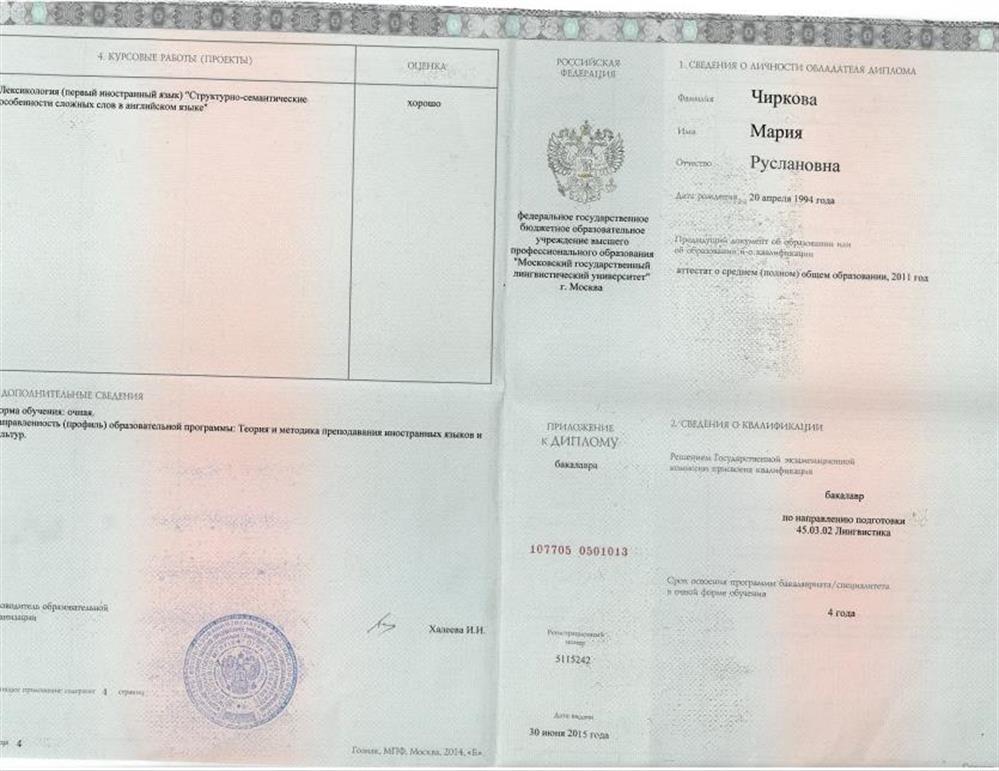 Диплом бакалавра