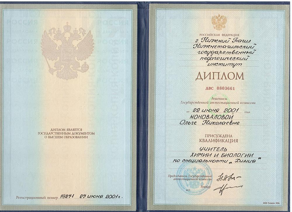 Диплом о высшем образовании (фамилия девичья)
