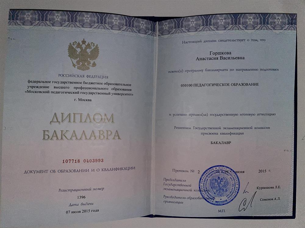 Диплом бакалавра 