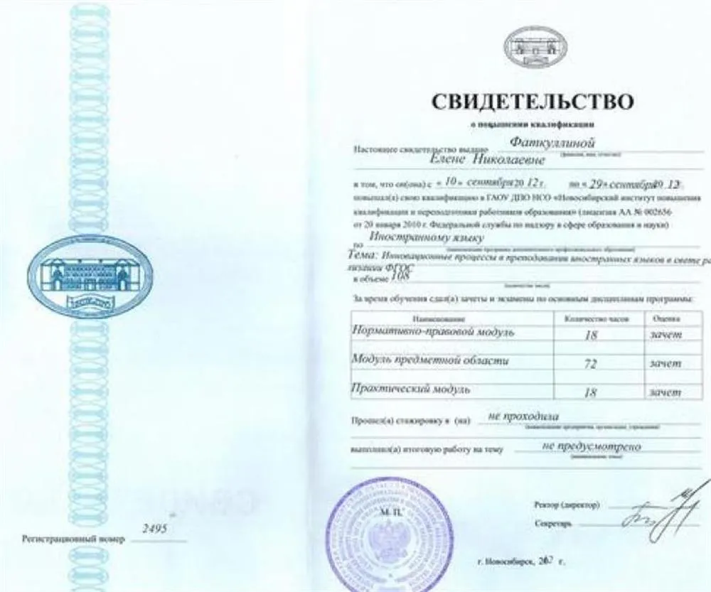 Свидетельство