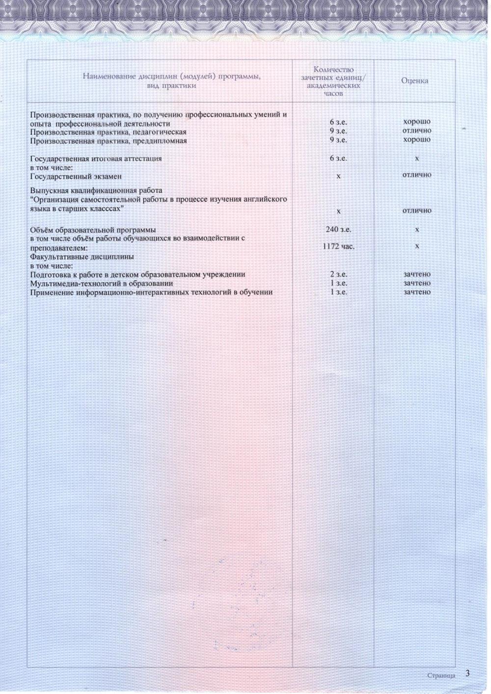 Приложение к диплому бакалавра 