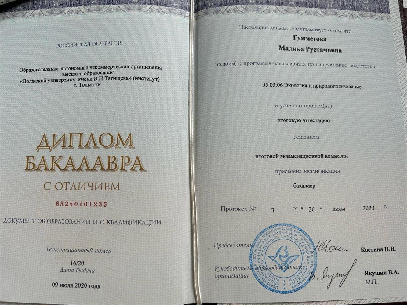 Диплом бакалавриата 