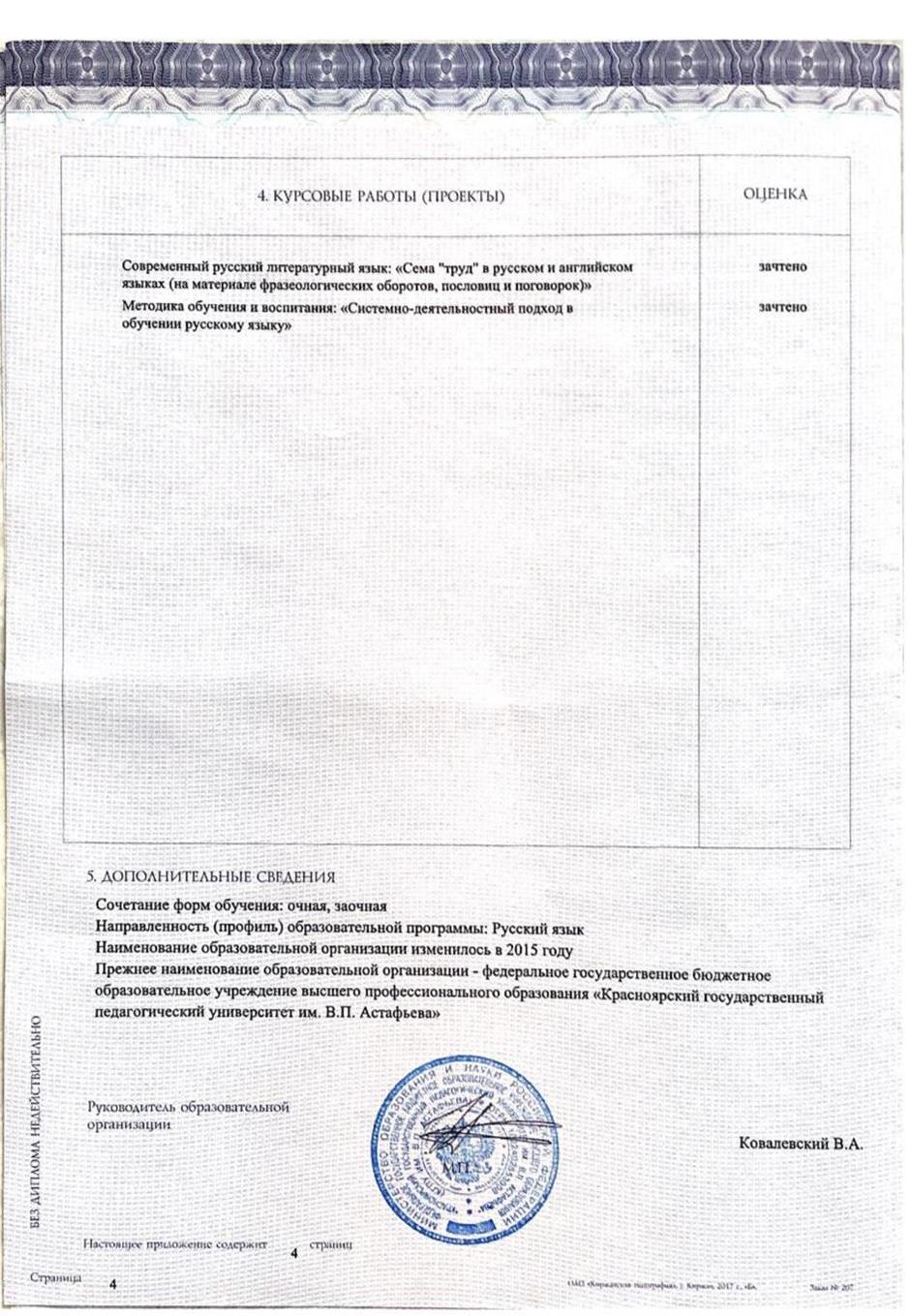 Диплом учителя русского языка 