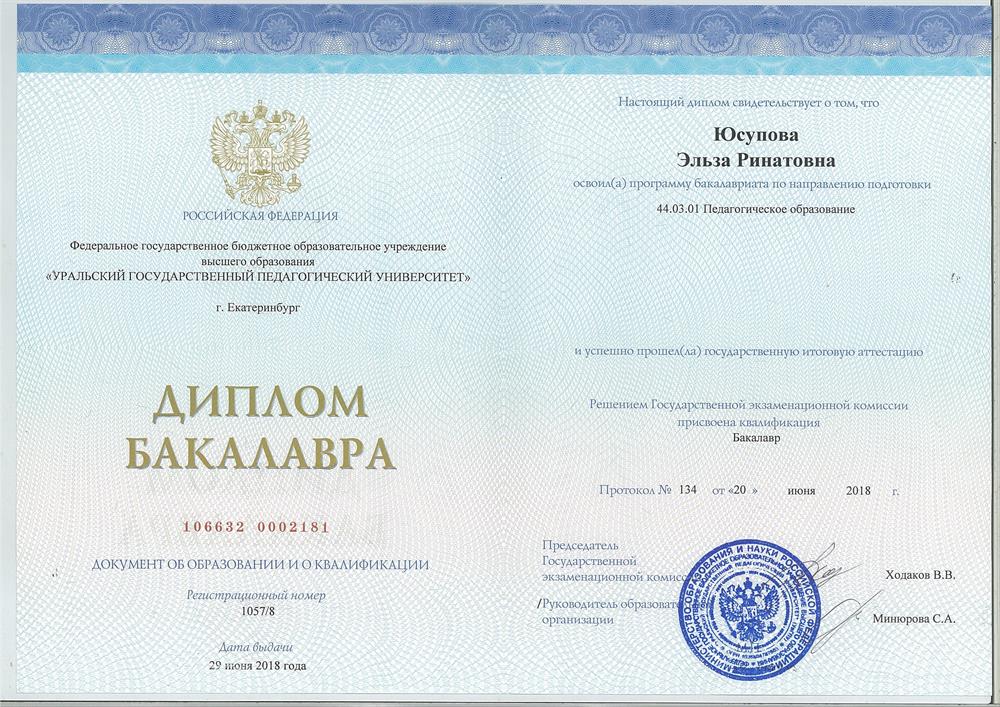 Диплом об образовании 