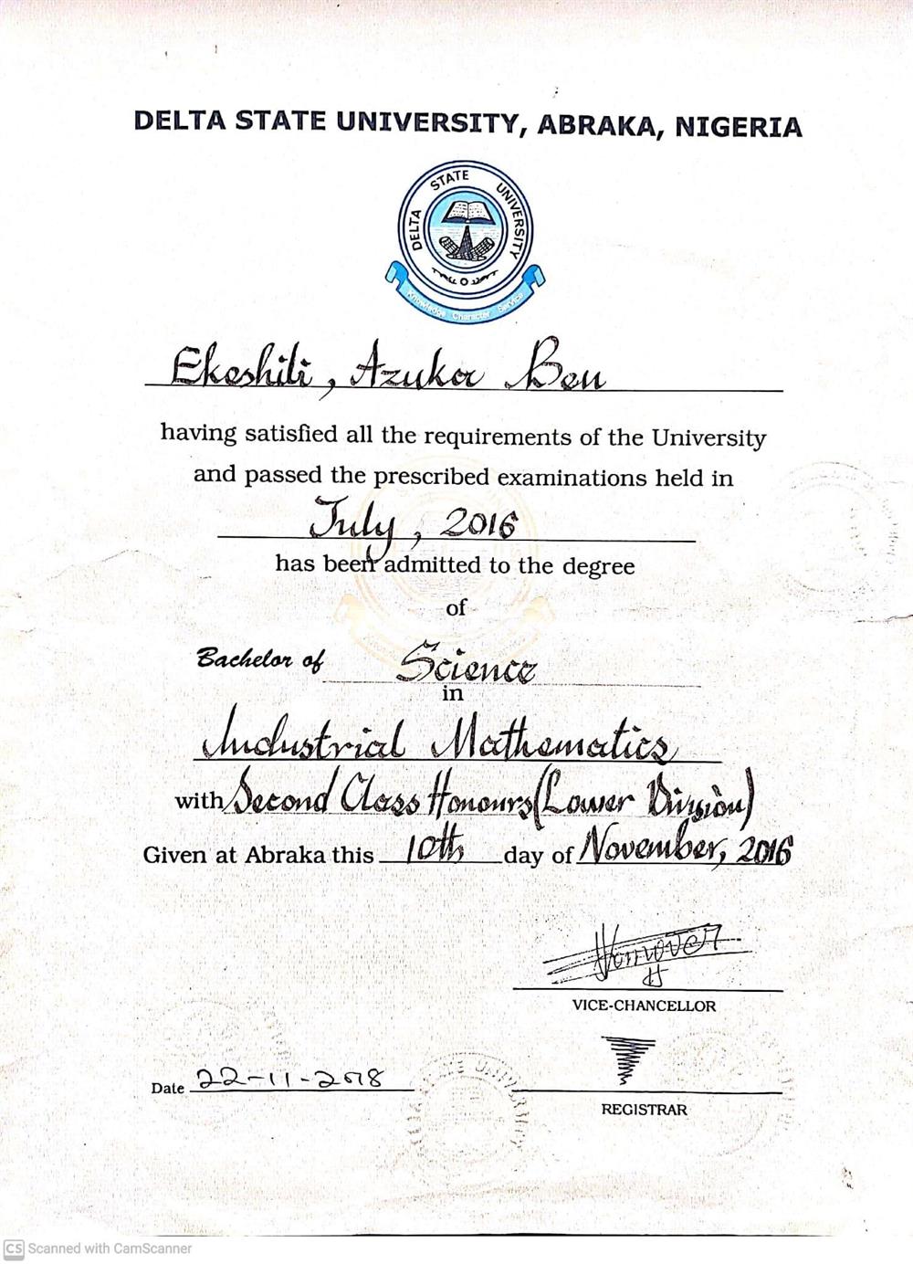University Certificate