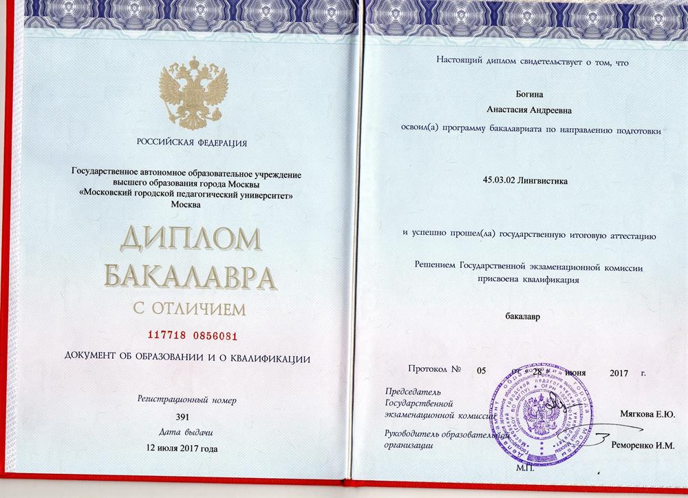 Диплом бакалавра
