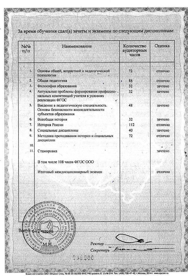Диплом о проф. переподготовке Широких А.Н.