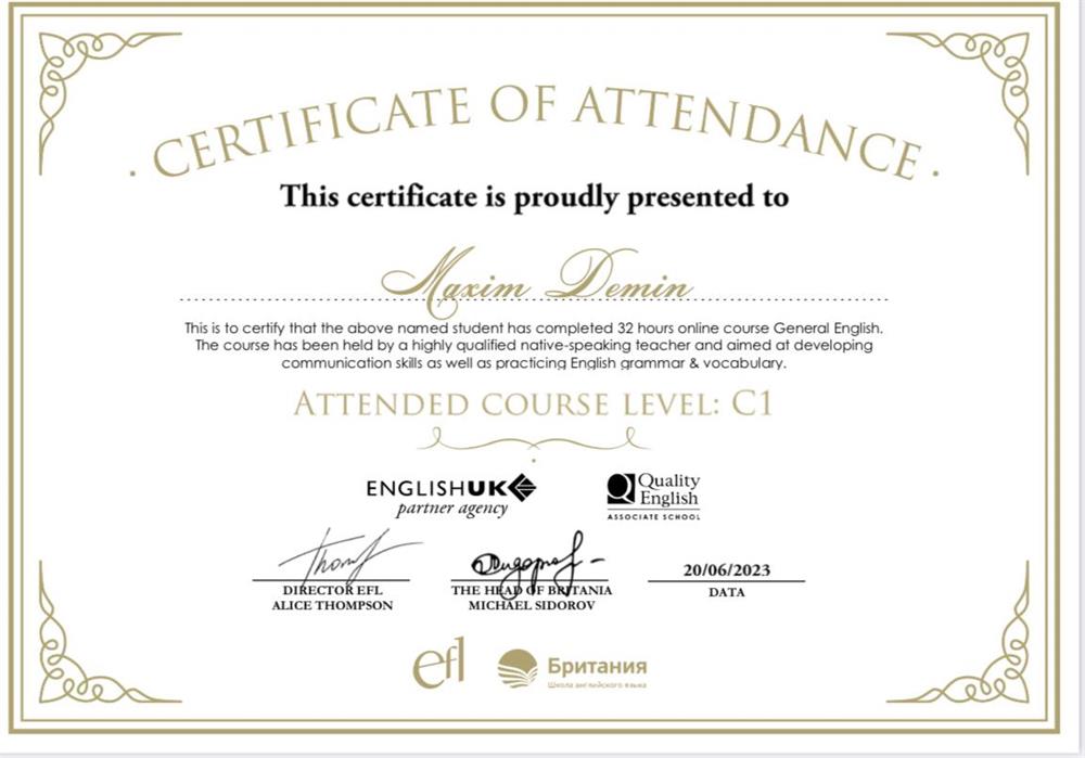 Advanced course with a native speaker