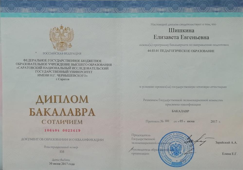 Диплом бакалавра 
