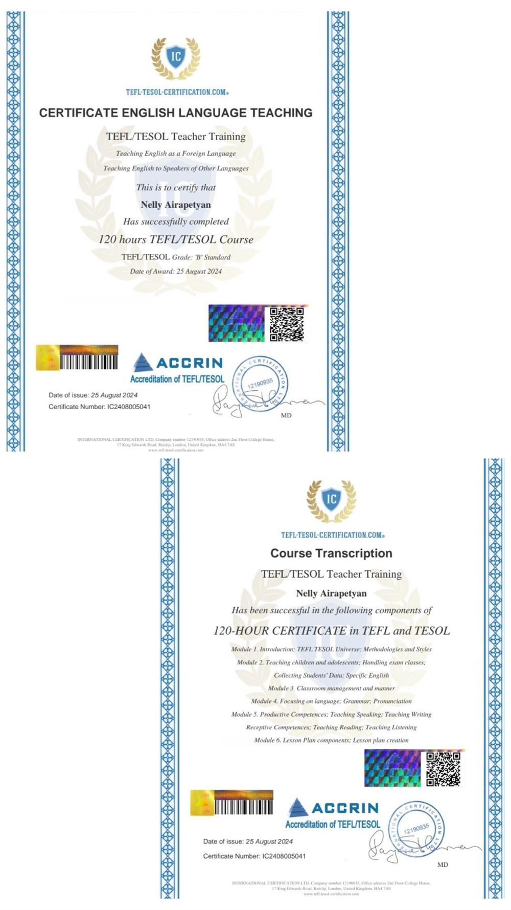 Сертификат для преподавания английского языка в неанглоговорящих странах