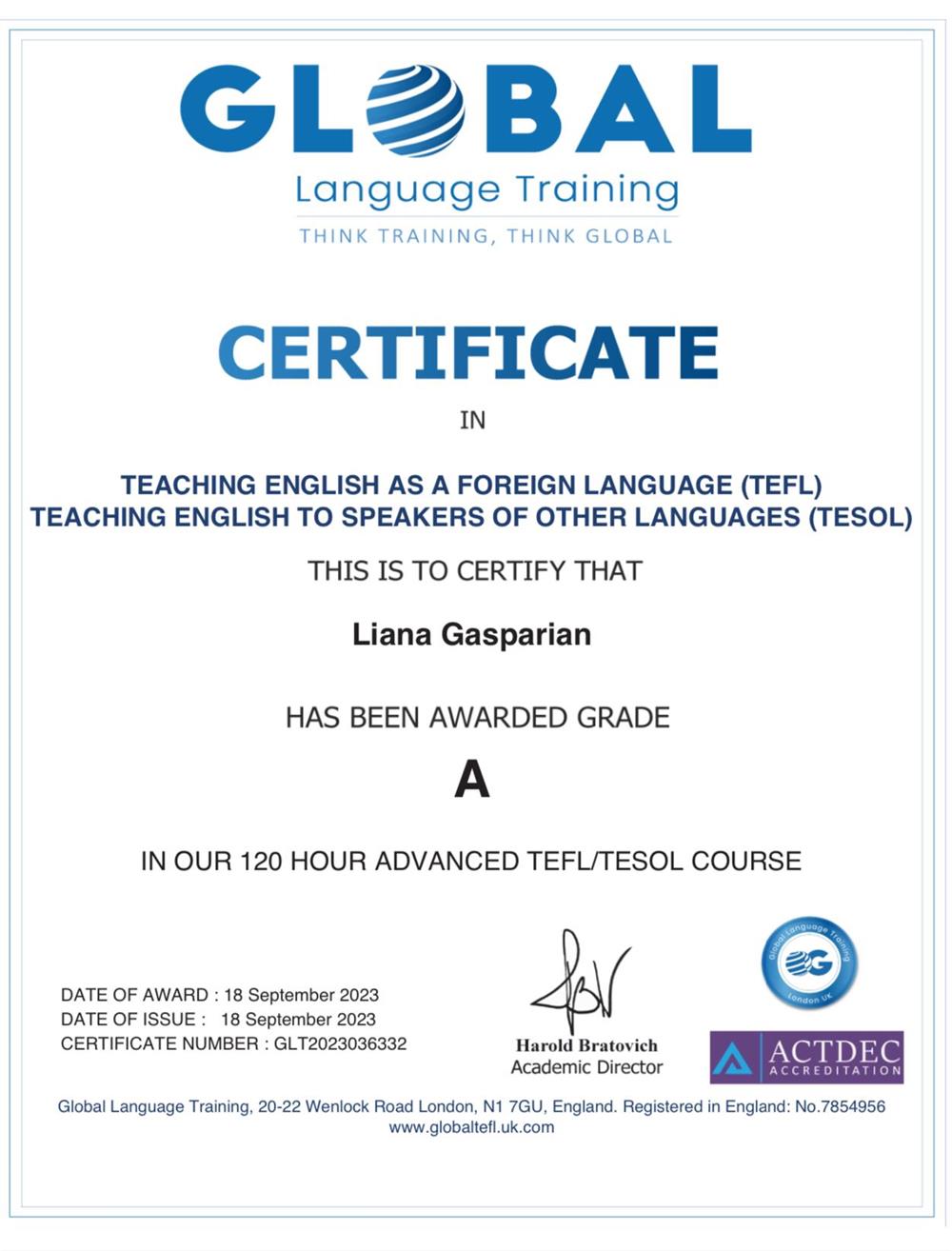 Международный сертификат TESOL, TEFL. TESOL – позволяет преподавать по всему миру. TEFL – Teaching English as a Foreign Language – обучение английскому как иностранному. Позволяет преподавать в странах, где английский не является языком общения.