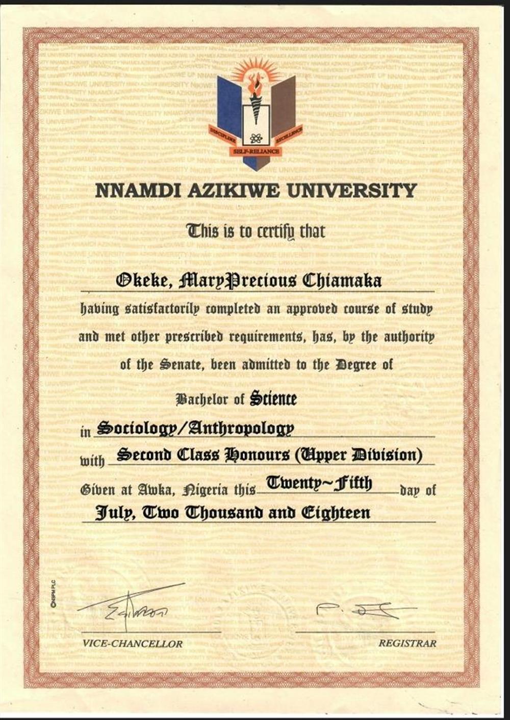 Bachelor of science in Sociology/Anthropology