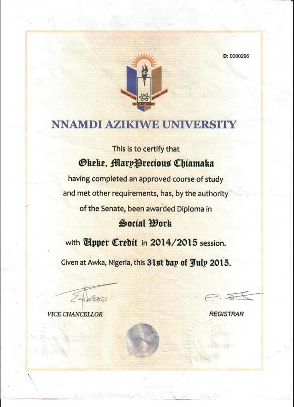 Diploma in Social work 