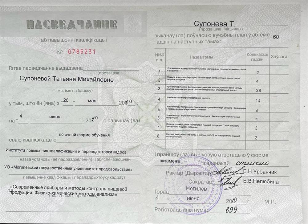 Повышение квалификации 2010