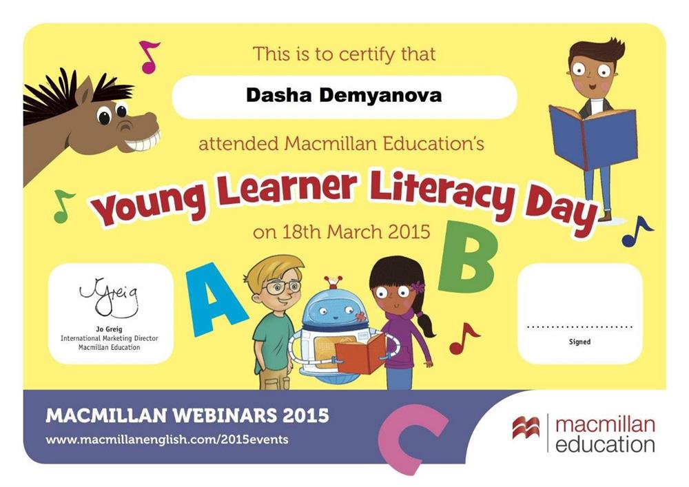Young Learner Literacy Day. Macmillan 2015