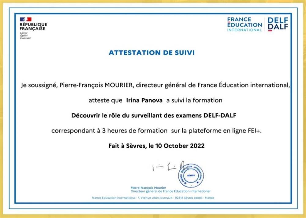 Attestation de suivi