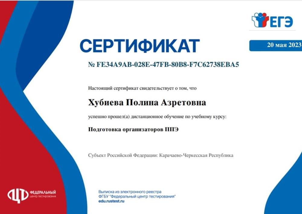 Сертификат 