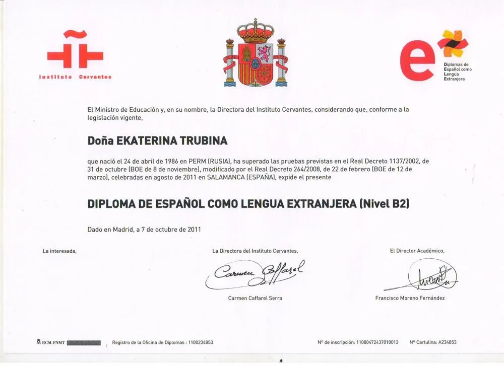 Diploma DELE B2