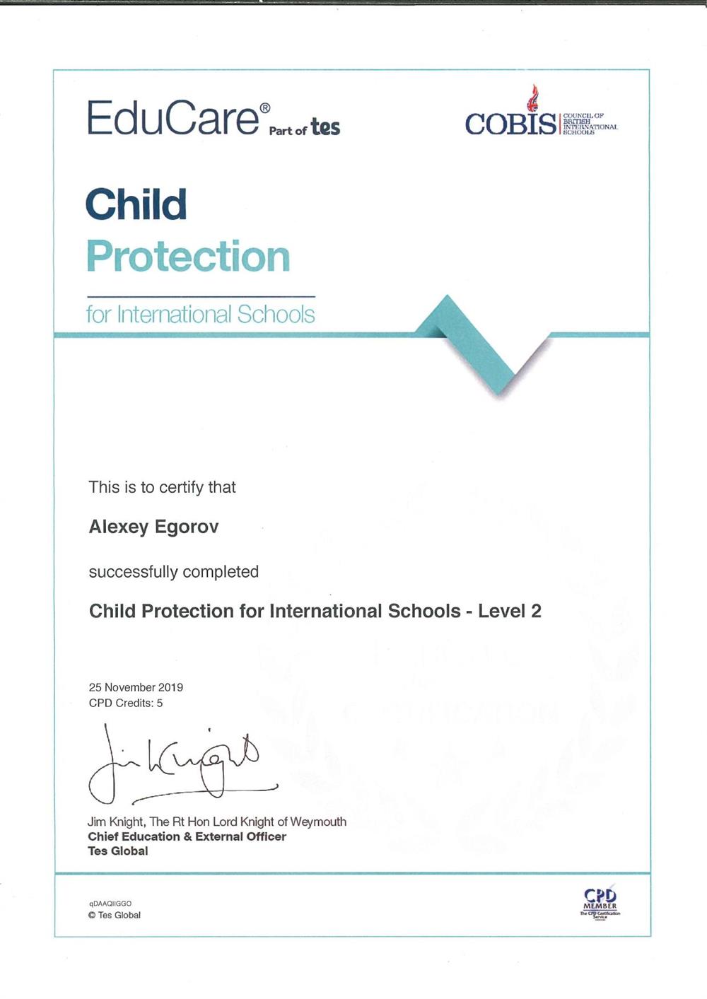 Child Protection for International Schools