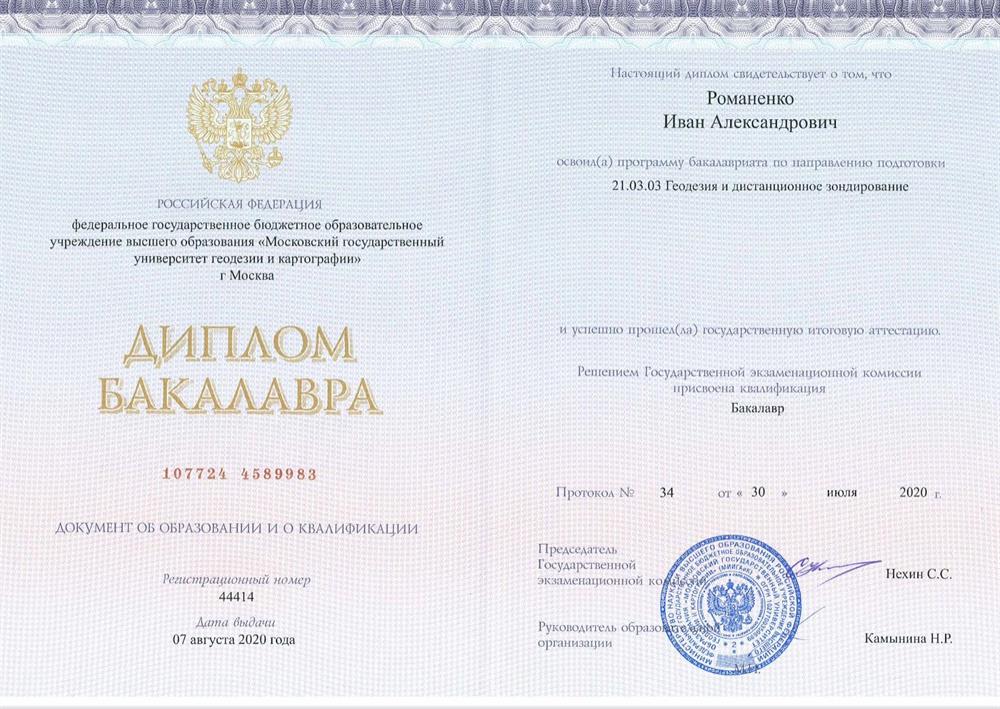Диплом о высшем образовании 