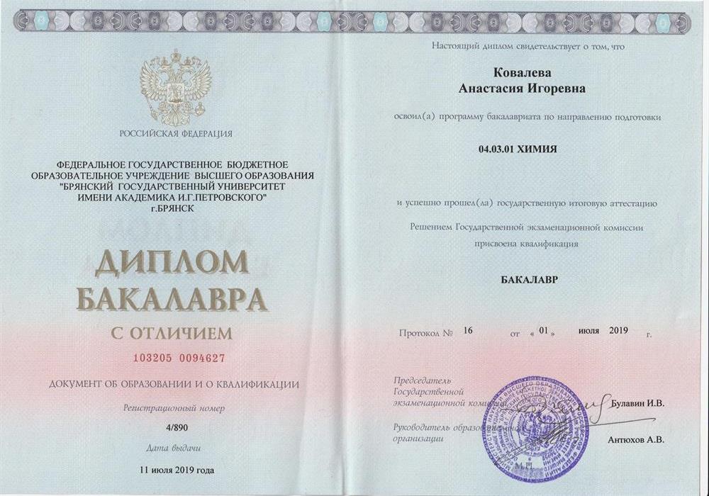 Диплом бакалавра 