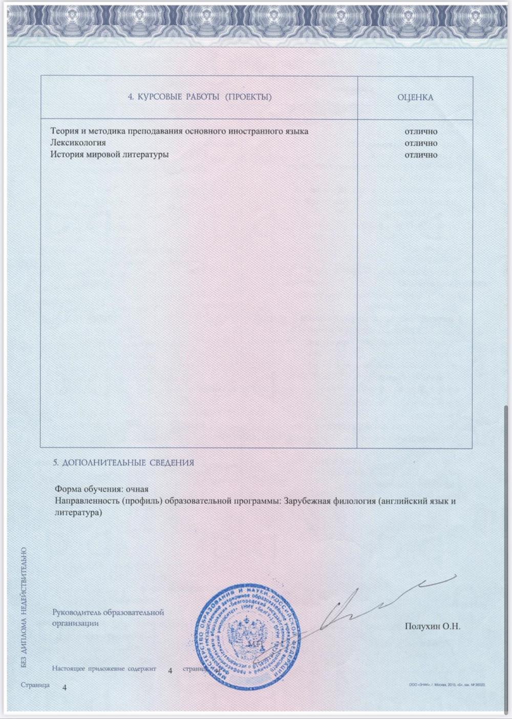 Диплом бакалавра с отличием