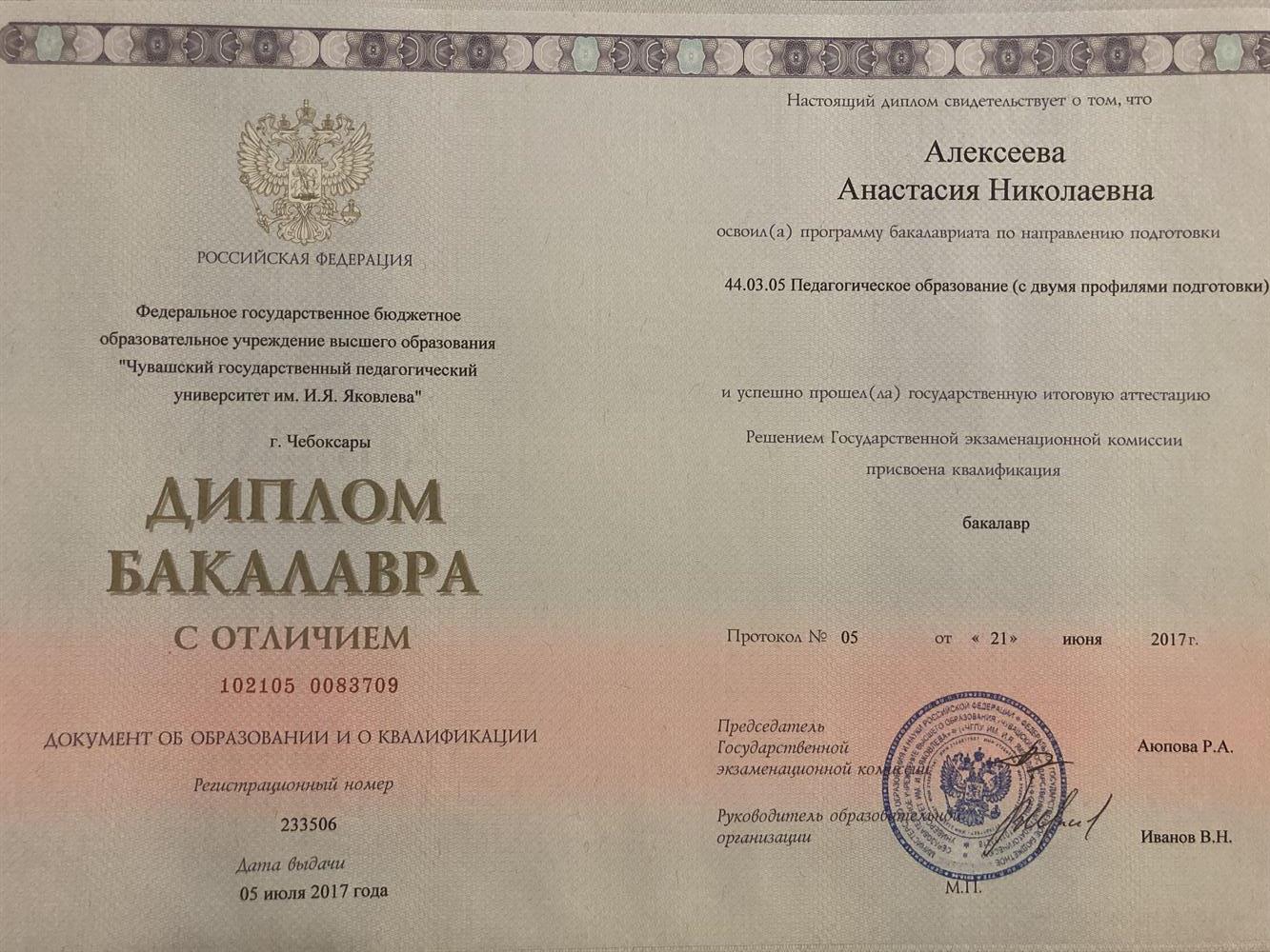 Диплом бакалавра