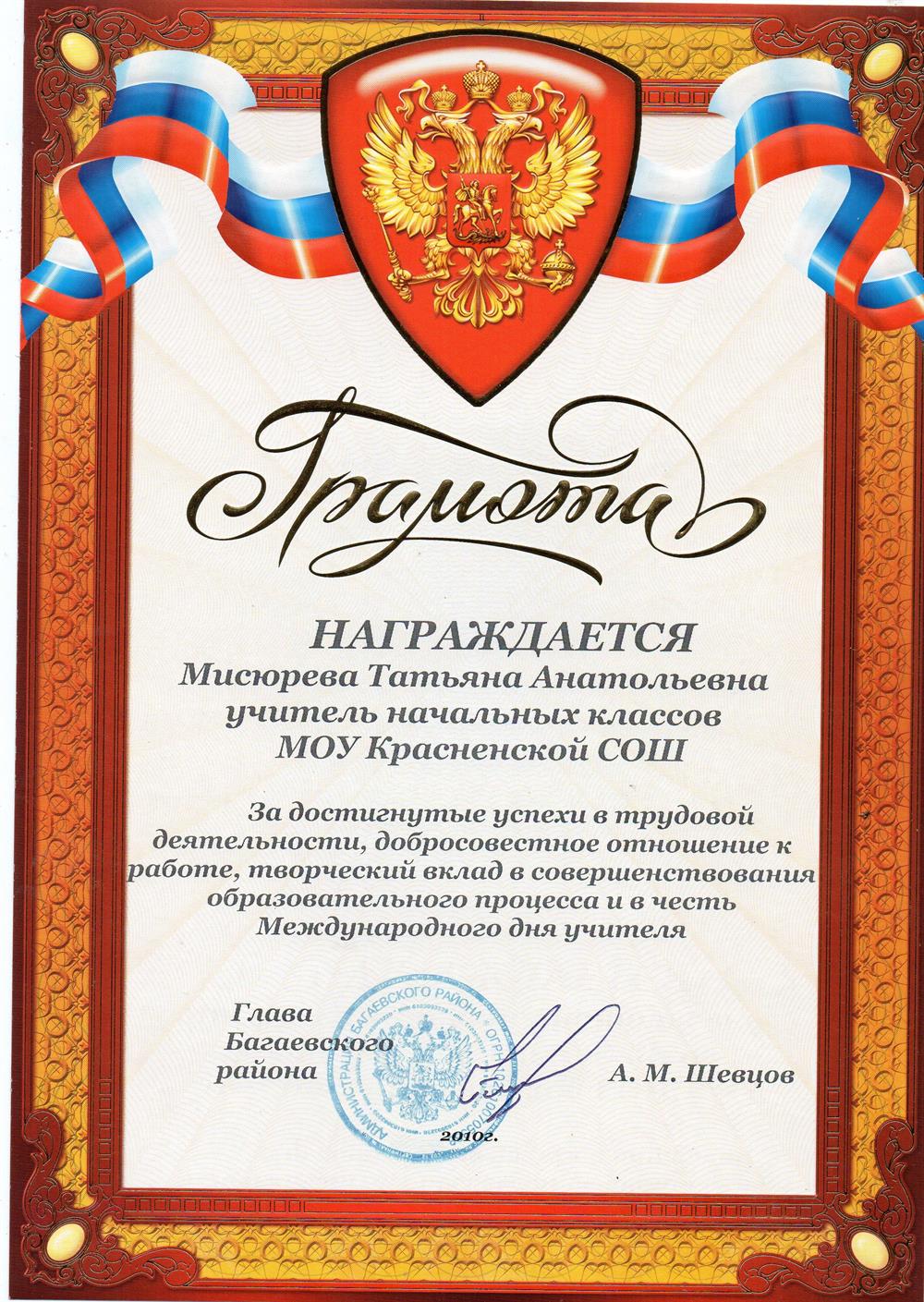 За достигнутые успехи