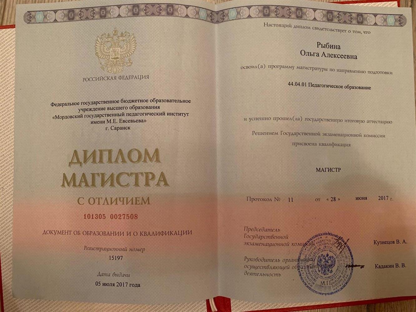 Диплом магистра
