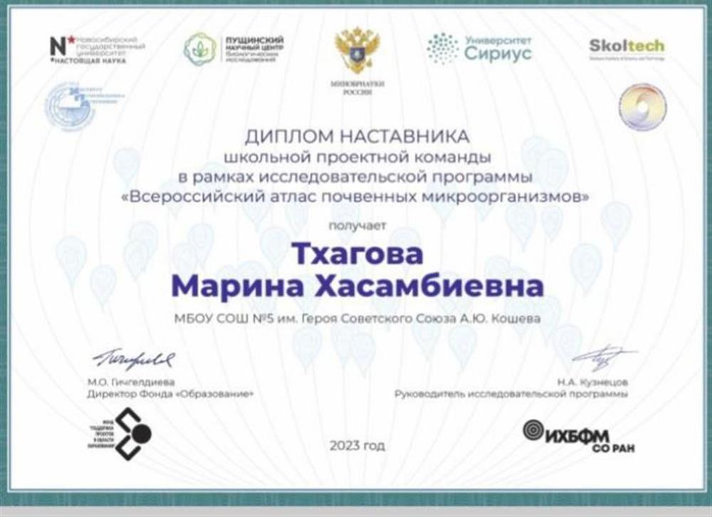 Диплом наставника 