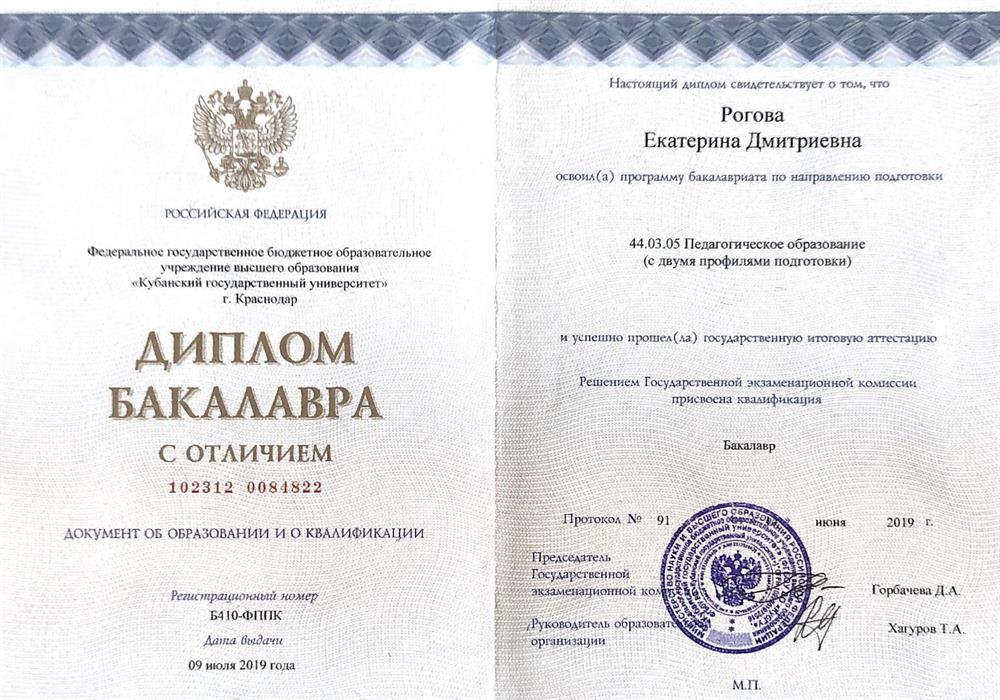 Диплом бакалавра 