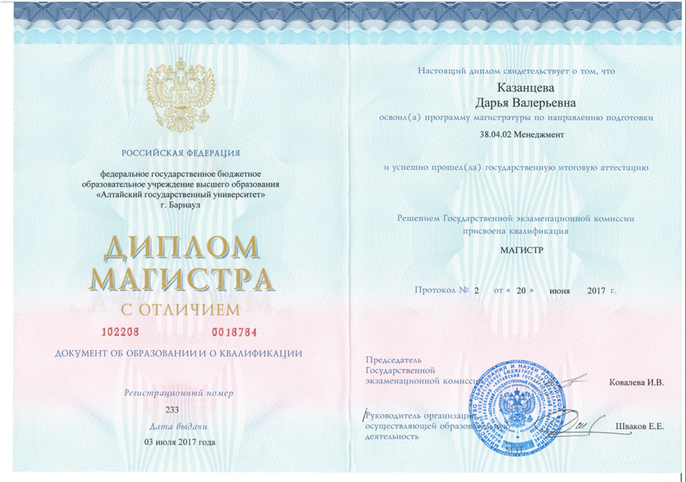 Диплом магистра менеджмента