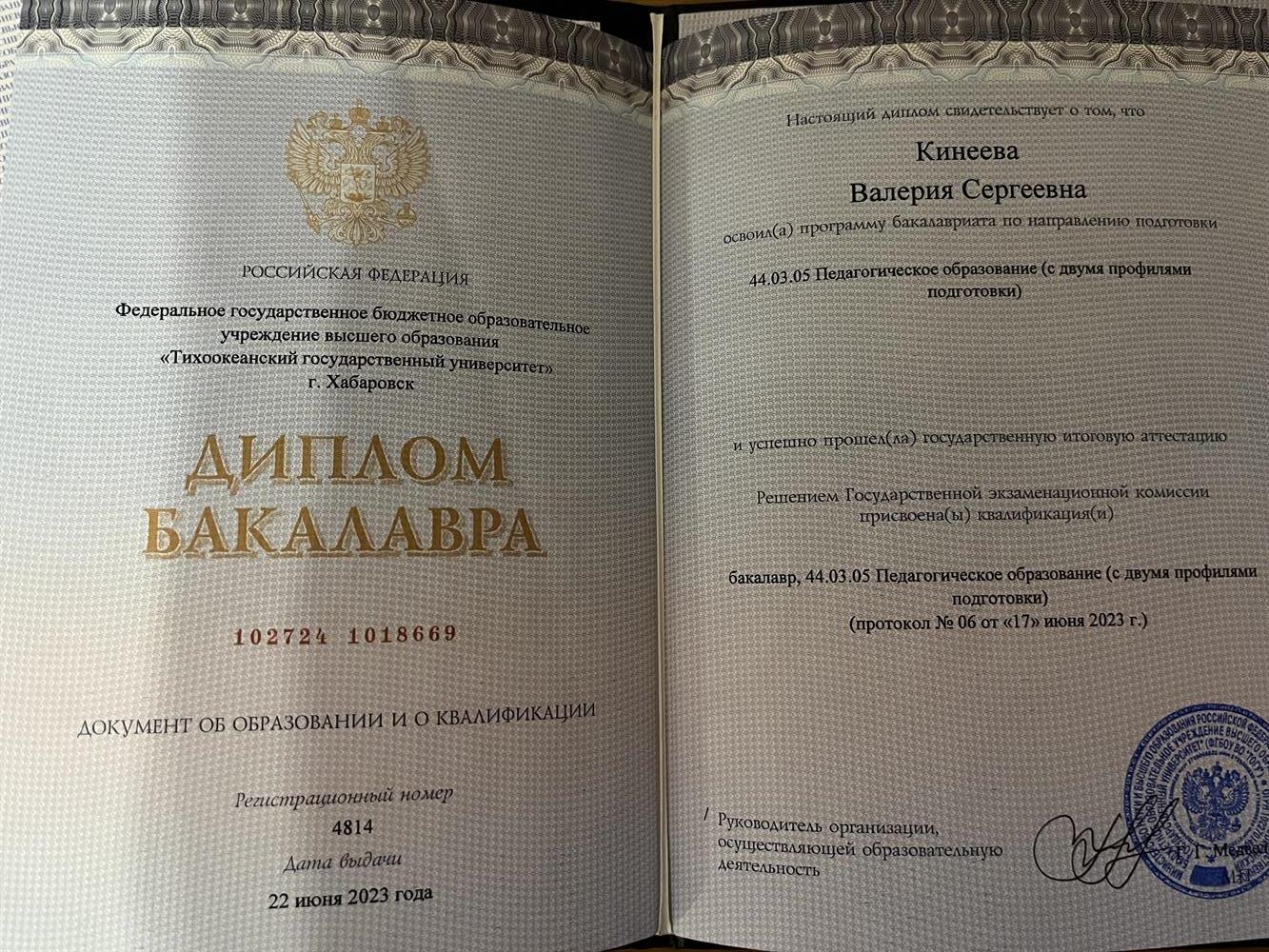 Диплом бакалавра 