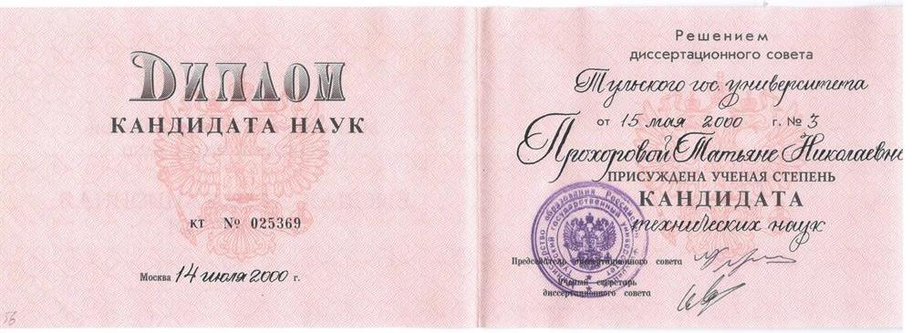Диплом кандидата наук