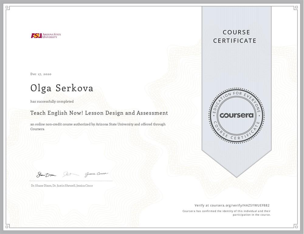 TESOL Lesson design and assessment