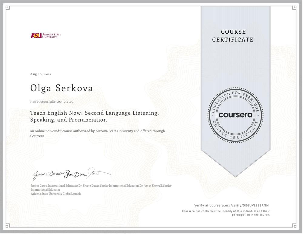 TESOL Listening, Speaking, Pronunciation