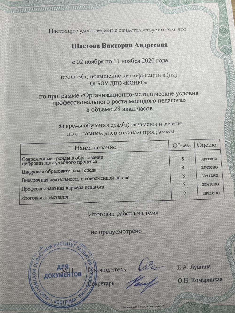 повышение квалификации