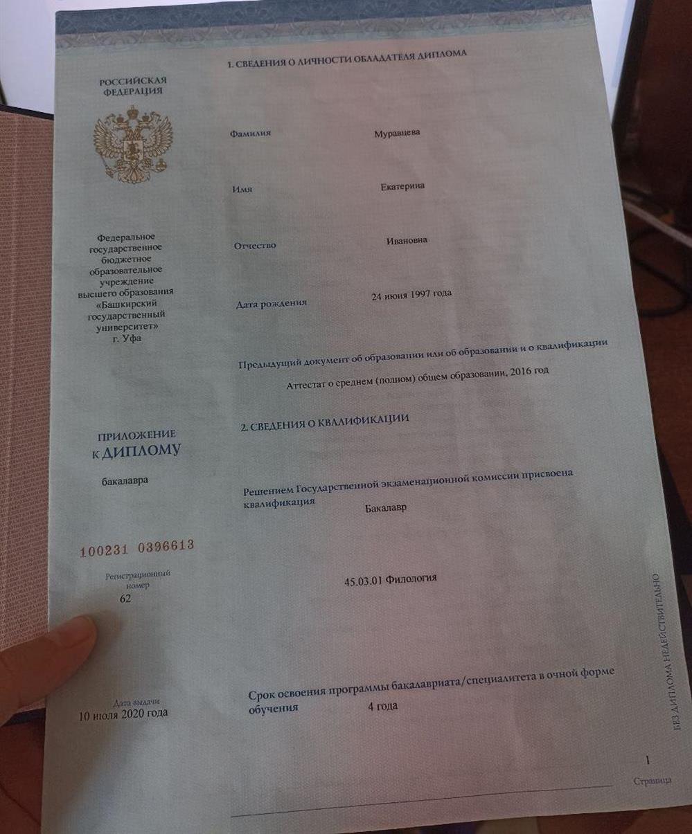 Диплом бакалавра