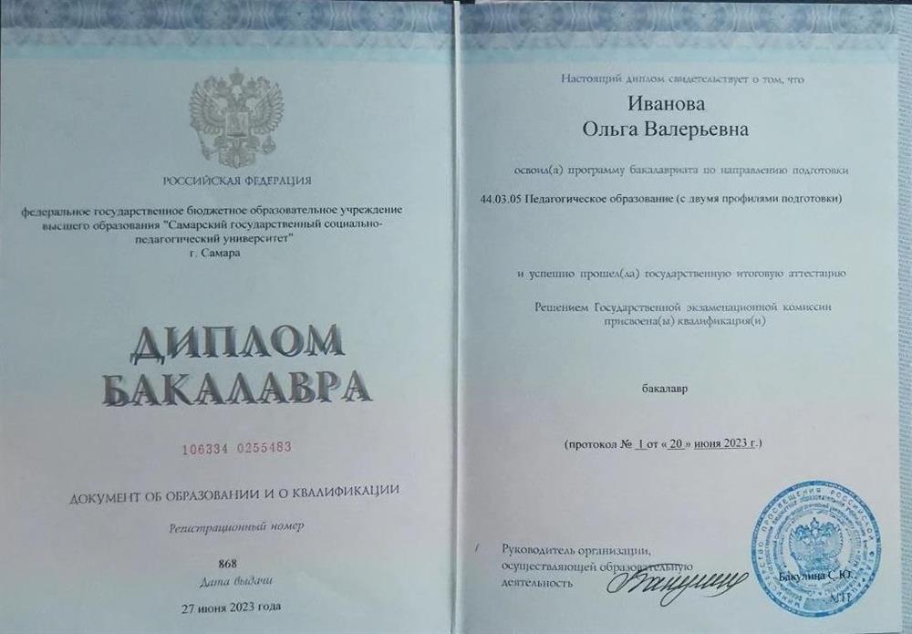 Диплом бакалавра