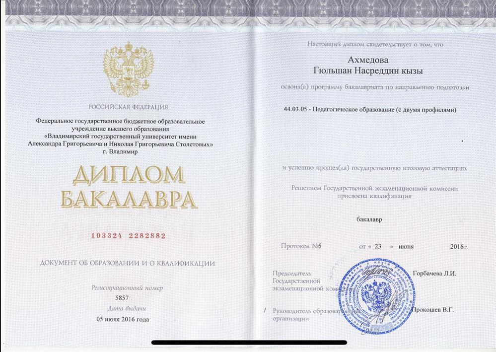 Диплом бакалавра