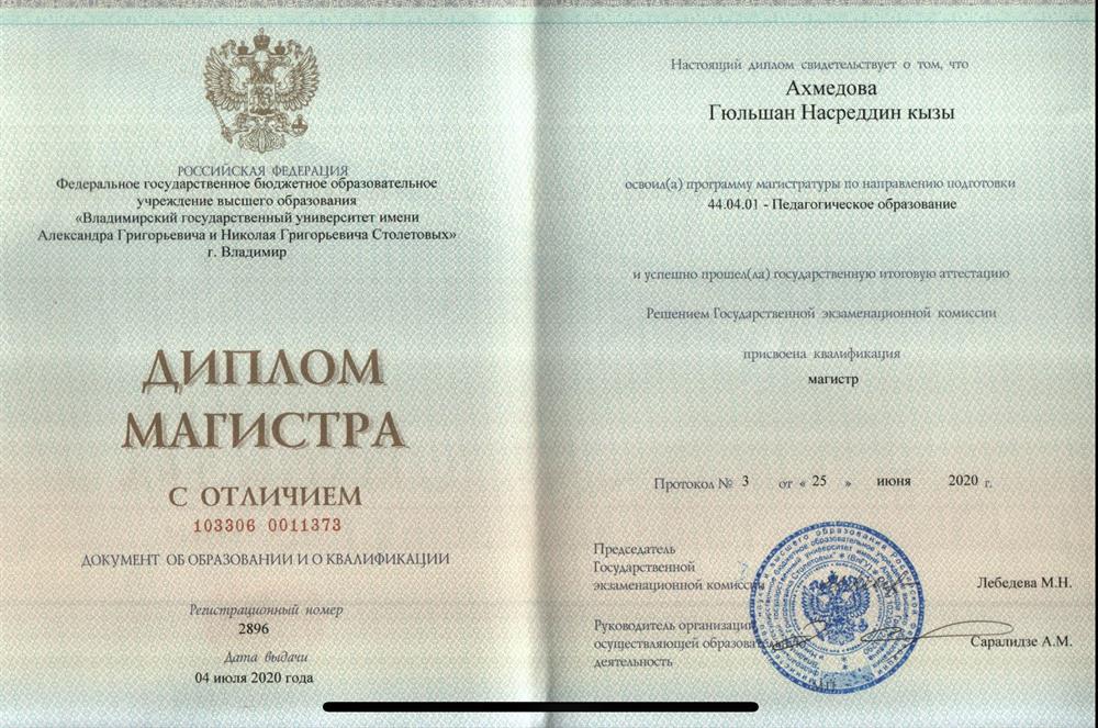 Диплом магистра 