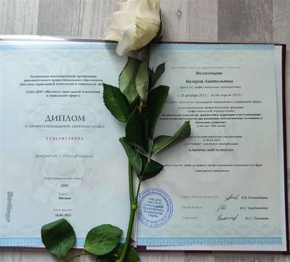 Диплом клинического психолога 