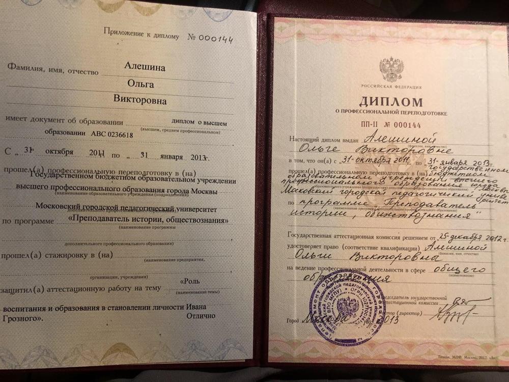 Диплом преподаватель истории