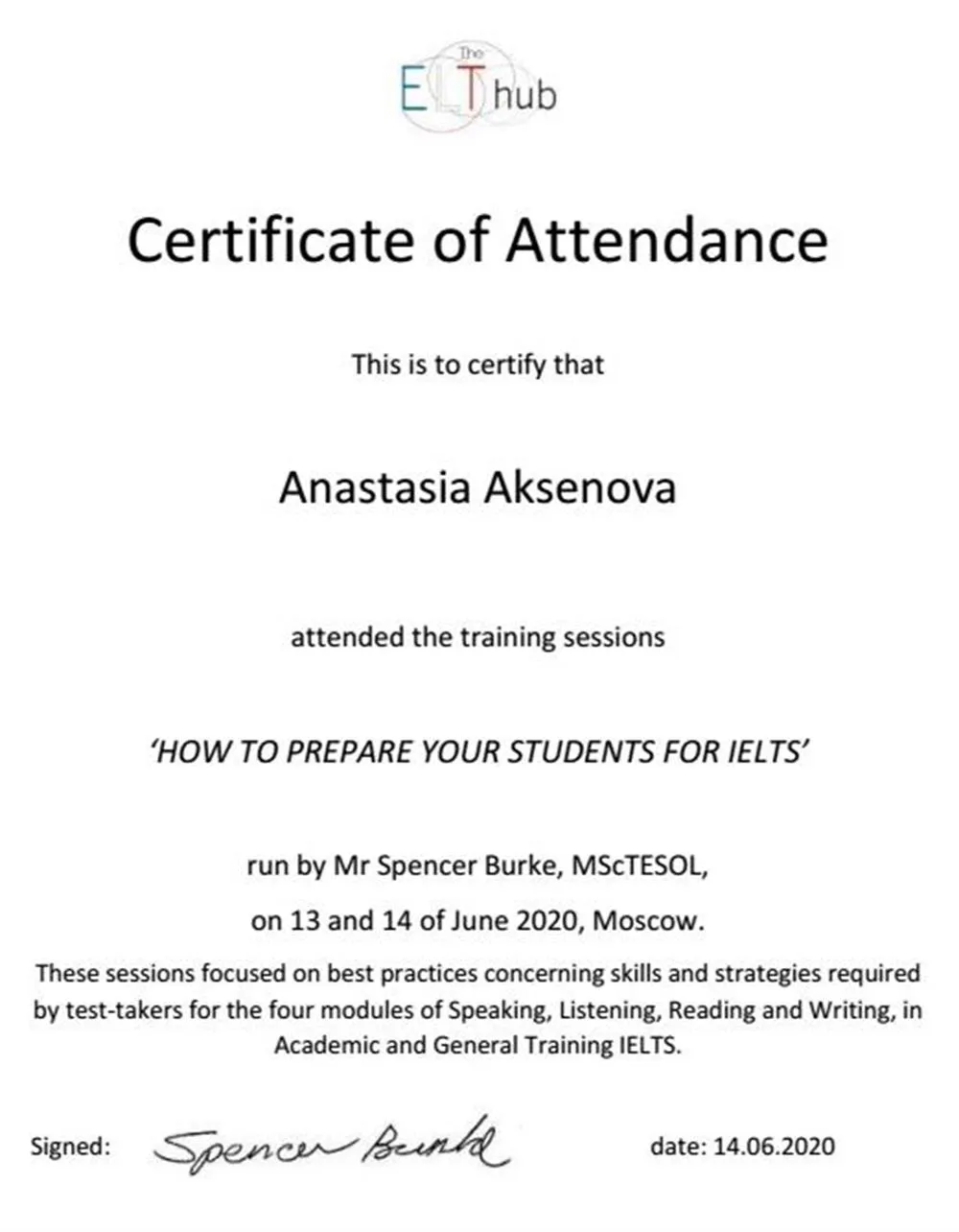 IELTS (Повышение квалификации)