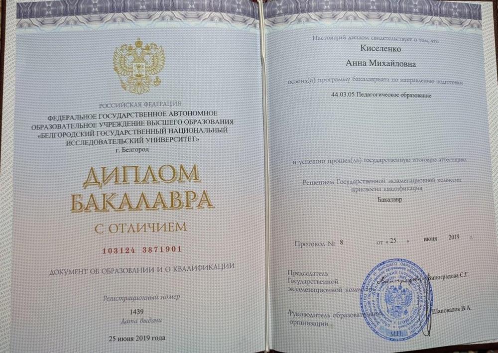 Диплом бакалавра 
