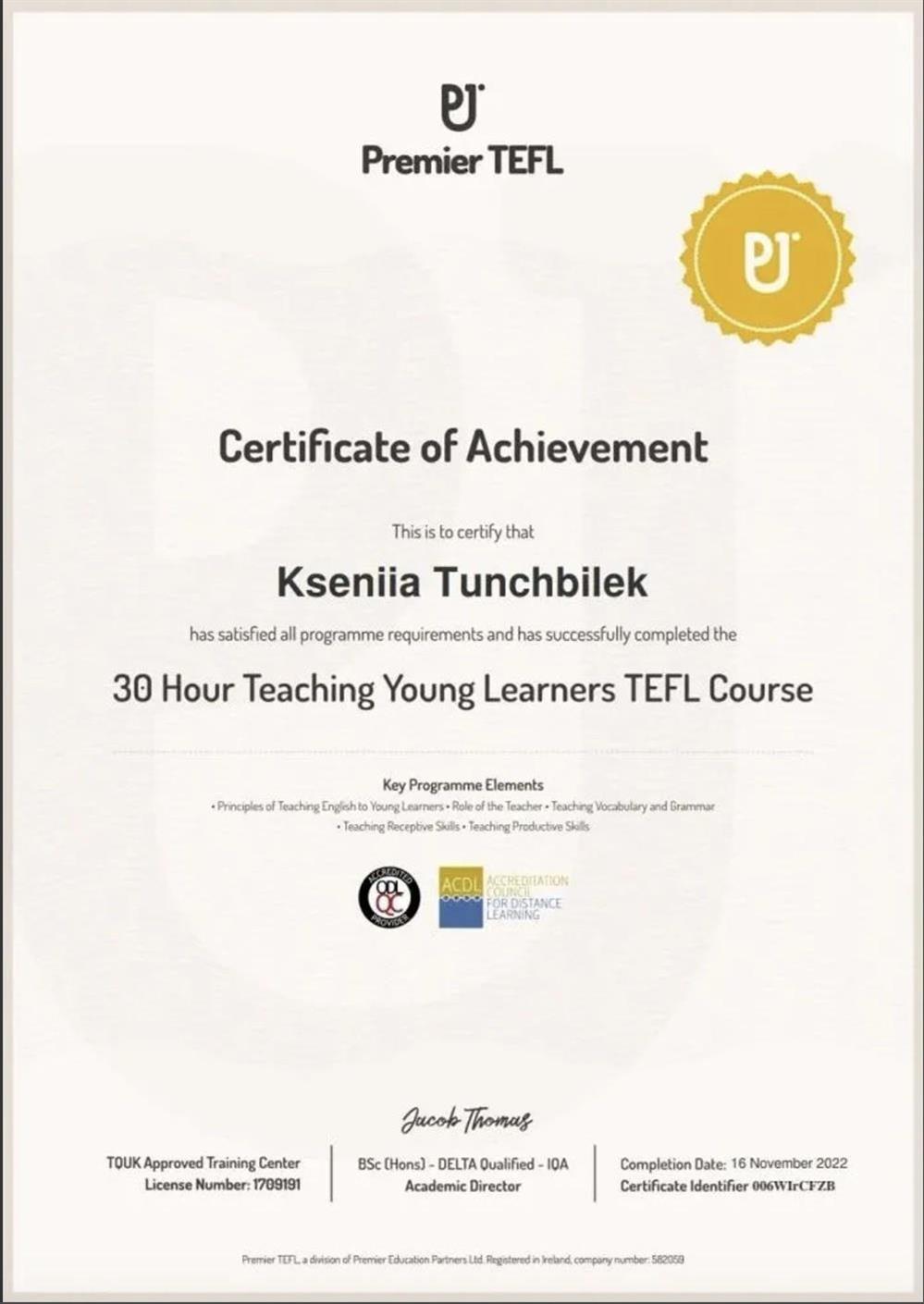 Teaching Young Learners TEFL Course